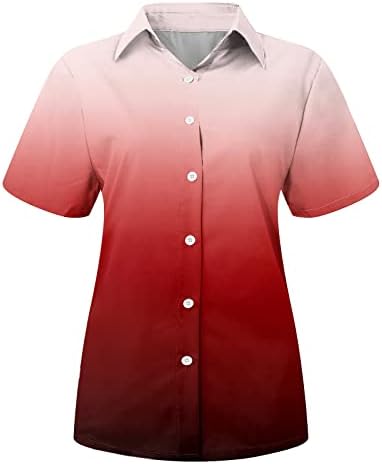 Ljetne majice s dugim rukavima za žene modne ženske majice kratkih rukava s džepom na kopčanje ležerna majica za vježbanje