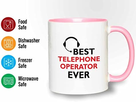 Flairy Land Telefon Operator 2Tone Pink Mug 11oz - Telefonski operator ikad - Centar za korisnike Call Centra za pozivanje