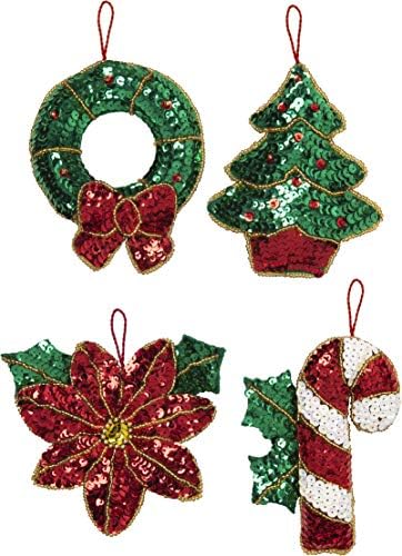 Bucilla Christmas Galore Felt Applique 50 Ornaments Kit 83021