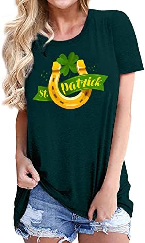 St.Patrickov dan košulja za žene labave majice Shamrock o vrat majice vrhovi djetelina print majice kratkih rukava bluza