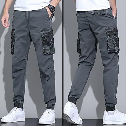 SgaoGew hlače za muškarce traperice muškarci labavi pamučni džep radne odjeće čvrste elastične hlače hlače kombinezon hlače
