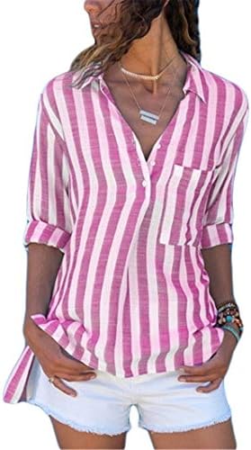 Adongnywell žene majice s dugim rukavima V majice s manžetom od manduka s majice majice gornje s džepnim košuljom