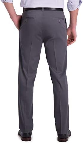 Ležerne hlače u boji Kaki ravnog kroja s ravnim prednjim dijelom i fleksibilnim strukom