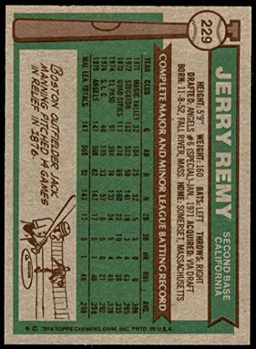1976. Topps 229 Jerry Remy Los Angeles Angels Ex/MT Angels