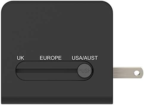 Adapter za međunarodni putnik s dvostrukim USB-A porcima, Universal Power Plup Adapter, za europsku i svjetsku upotrebu
