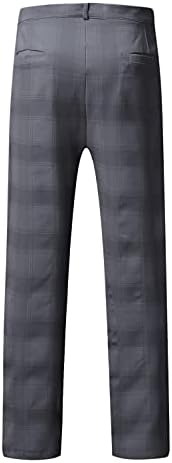 Muške poslovne casual hlače, modne uklopljene ravne karirane hlače s džepovima, jesenske / zimske hlače