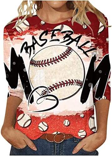 Mamice za bejzbol za žene 3/4 rukav vintage grafički tinejdžeri vrhovi ležerna lagana lagana pulover bluza