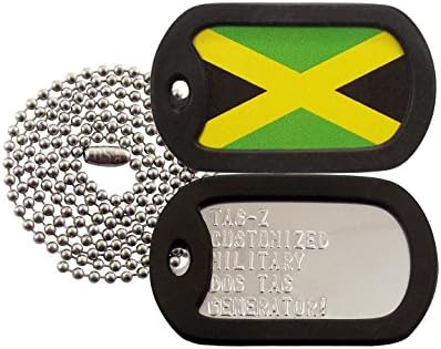 Tag -Z Oznake vojnih pasa - prilagođeni utisnuti jamajčanska zastava - zastava Jamajke set o oznaci vojnih psa
