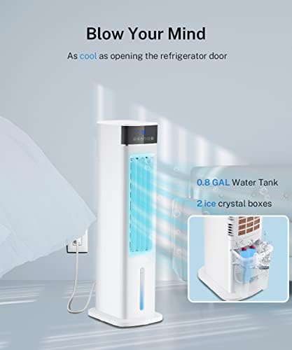 Prijenosni evaporativni hladnjak zraka, 80-inčni oscilirajući hladnjak za močvaru, 3 brzine, 12-satni mjerač vremena, daljinsko