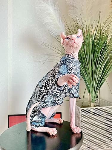 Sphynx bez kose odjeća za mačke ljetne zmije uzorak kože pulover pamučne majice od četiri noge odjeća za kućne ljubimce za