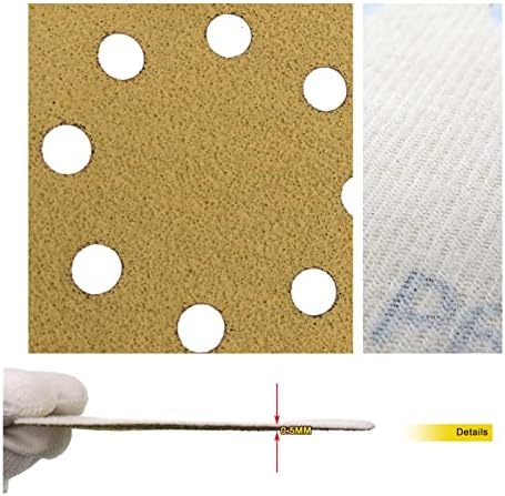 Zsblxhhjd abrazivni brusni papir 5 125 mm 8 rupa glinica mokra i suha 60 do 1000 kukača od kuka i petlje za brušenje petlje