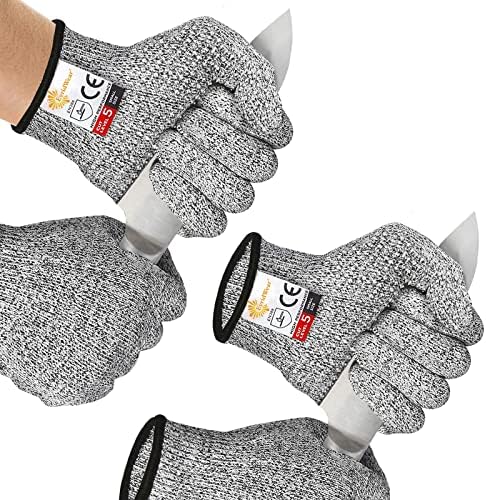 Evridwear 2 boje 2 parova kombinirana razina 5 rezanih rezanih rukavica s jakim silikonskim točkicama za stiskanje kuhinjskog
