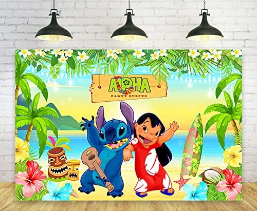 Havaji tropski Luau pozadine za Lilo i Stitch ukrasi za rođendanske zabave potrošni materijal Stitch Dječji tuš foto pozadina