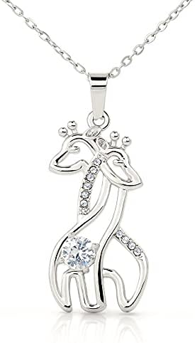 Kartica s porukama, ručno izrađena ogrlica- Personalizirana poklon Giraffe, Poklon za zaručnicu, poklon za zaručnicu, poklon