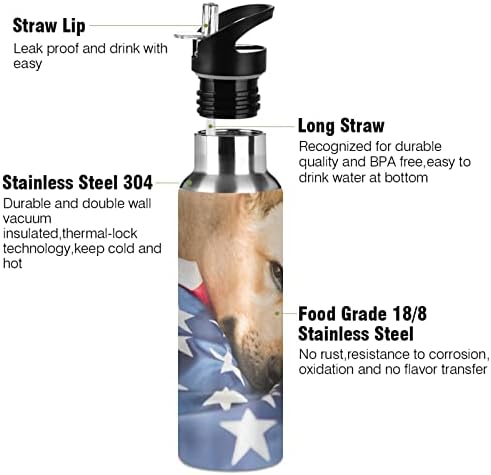 Emelivor slatka pseća boca vakuuma izolirana boca od nehrđajućeg čelika sa slamnastim poklopcem 20oz Vodena vijka za teretanu