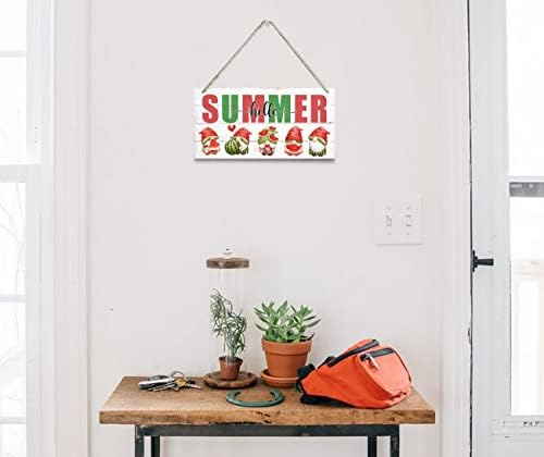 Zdravo ljetna lubenica dekor, viseći drveni znak ukrasni, tiskani zidni umjetnički znak, natpis rustikalnog drveta, znak