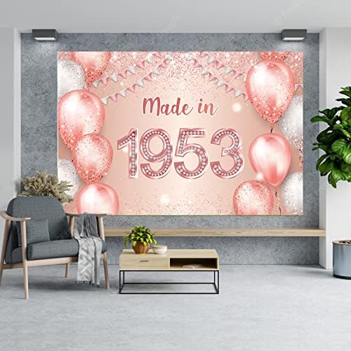 Proizvedeno 1953. godine u ružičastom zlatu natpis Sretan 70. rođendan pozdravlja 70. rođendan Pozadina balon konfeti tematski