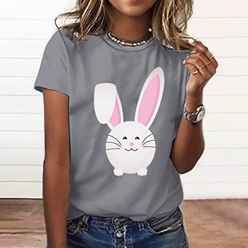 Ženske majice plus veličine Slatka zečja zečja tiskani vrhovi trendi o-vratni košulja s kratkim rukavima Ljetna ležerna labava