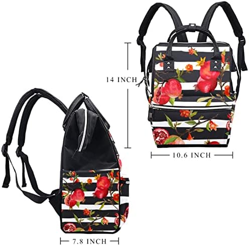 Guerotkr putuju ruksak, vrećice pelena, vreća s ruksakom, lišće voćnog cvijeta crne pruge uzorak