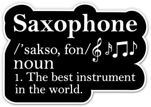 Naljepnice za definiciju saksofona - 2 naljepnice od 3 - vodootporni vinil za automobil, telefon, boca s vodom, laptop -