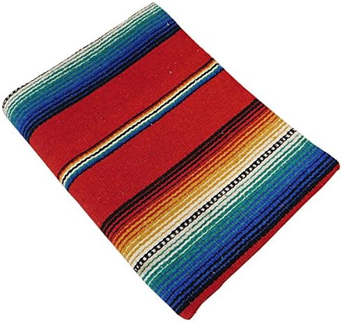 Ručno tkani sarapeh u crvenoj boji Meksička deka prostirka za jogu teški tradicionalni El Paso