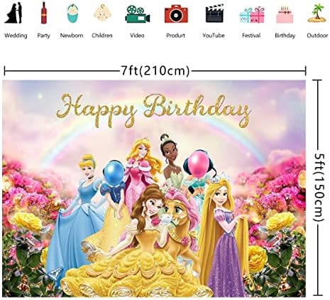 Pozadina princeze za princezu za rođendansku zabavu foto pozadina duginih boja fotografija ukrasni banner za Djevojčice Dječji