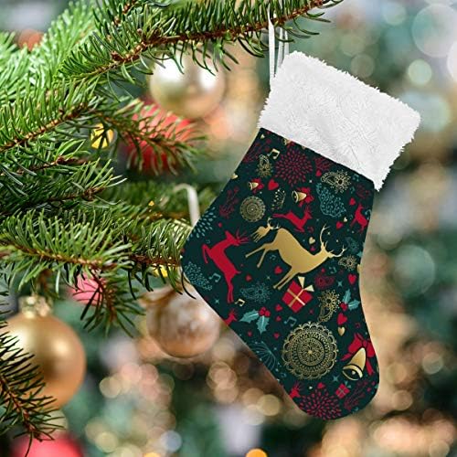 Alaza božićne čarape božićni jeleni klasični Personalizirani ukrasi za male čarape za obiteljski blagdanski dekor set od