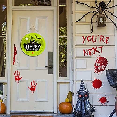 Ewxibnc Sretan Halloween limeni znak Viseći ukras za Noć vještica za zid zahvalnice vješanja za vrata ulaz ulaz trijem ukrasni