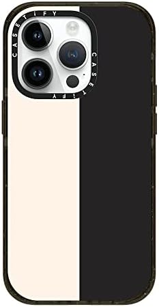 Casetify Impact iPhone 14 Pro slučaj [4x Vojni razred testiran / 8.2ft zaštita od pada] - Bijela / crna boja boja - sjajna