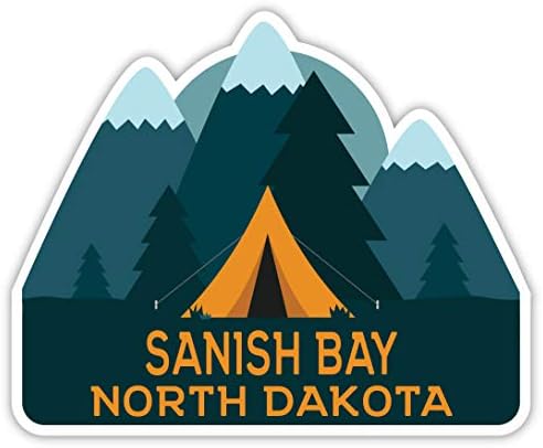 Sanish Bay Sjeverna Dakota suvenir 2-inčni vinilni naljepnica naljepnica za kampiranje