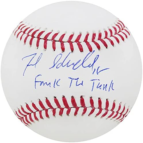 Frank Schwindel potpisao je Rawlings Službeni MLB bejzbol s Frank Tank - Autografirani bejzbols