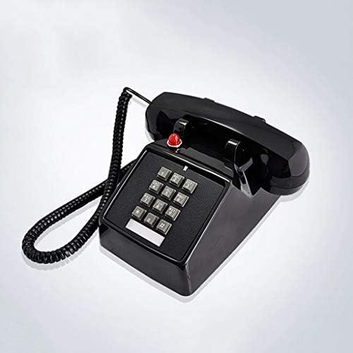 Xjjzs retro rotacijski telefon, pritisnite gumb kotački crni antikni telefon, hotelski telefon za dom i
