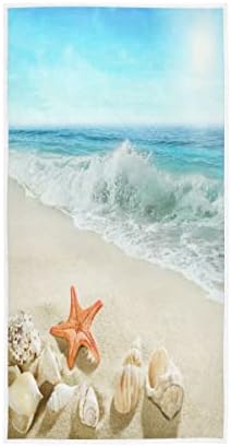 Alaza Summer Beach Seashells Offers ručnik joga teretana pamuka pamuka SPA ručnici apsorbiraju višenamjenski za kupaonicu