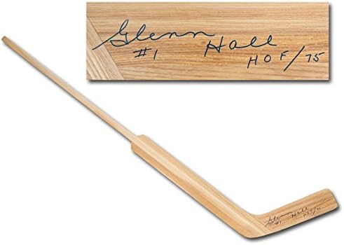 Glenn Hall Autografirani retro drveni golmanski štap - Chicago Blackhawks - Autografirani NHL štapići