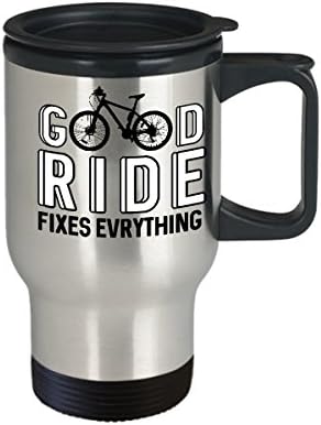 Šalica za brdski bicikl Dobra vožnja popravlja sve smiješno biciklizam od nehrđajućeg čelika 14 oz za kavu ili čaj