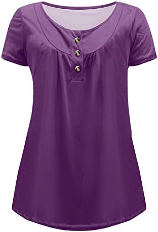 Women Summer Fall Bluza 2023 Odjeća trendi kratka rukava posada pamučna ručka naplaćena gornja majica za žensku 3J 3J