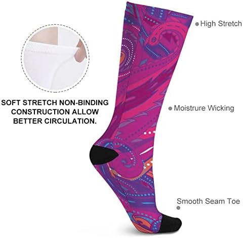 Cvjetni paisley indijski tiskani tiskani čarape za atletske koljena za žene muškarce