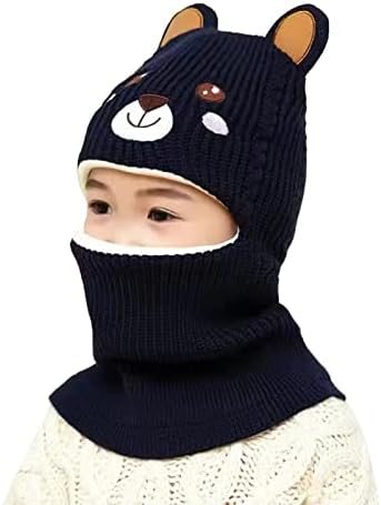 Malini zimski šešir beba topli šešir runo obložen Dječaci Dječaci Dječaci Crtani medvjedi uši Zimski šešir šal od kapuljača