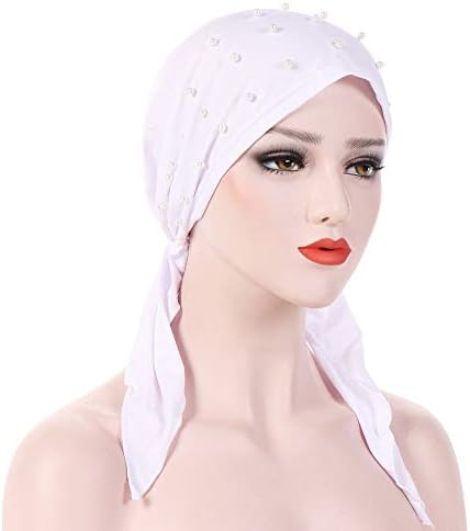 Zamotavanje kose Gubitak glave glave turban šal rastezanje muslimanske žene pamučni šešir bejzbol šljokice bejzbolske kape