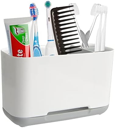 Držač četkice za zube ANRUI za kupaonicu Organizator za skladištenje četkica za zube s proklizavanjem, odvojivo za lako čišćenje,
