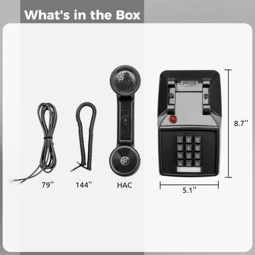 Flimarni telefoni za kuću, rotacijski telefon fiksni kristalno čist zvuk vintage fiksni telefon, podesivi volumen i melodija