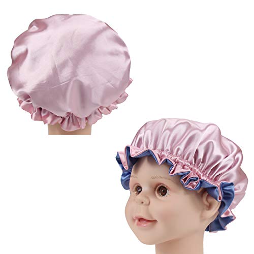 Dječja satenska kapa za spavanje podesiva svilena kapa dvoslojna reverzibilna kapa za kosu svilenkasta noćna kapa za bebe