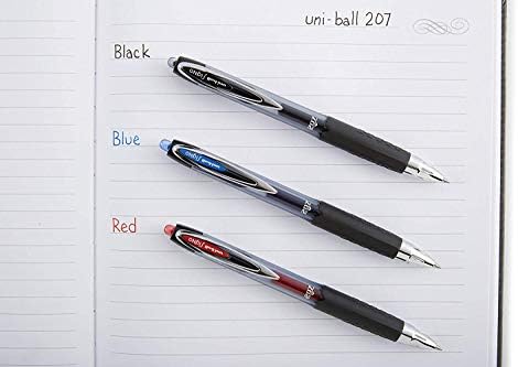 Uni-lopta Signo gel 207 uvlačive gel olovke, srednja točka, 0,7 mm, bistre bačve, crna tinta, pakiranje od 12, pakiranje