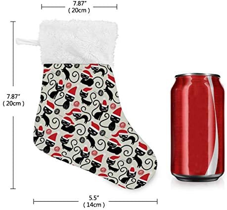 Alaza božićne čarape božićna mačka klasična personalizirana mala čarapa ukrasa za obiteljsku prazničnu sezonu dekor za zabavu