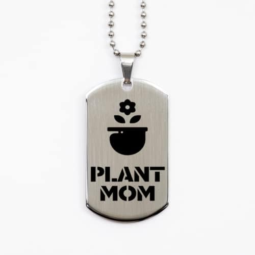 Za biljnu mamu, cvijet, biljni lonac, mamine darove kćeri. Rođendan za nju, Majčin dan, za mamu, srebrnu ogrlicu, ugravirana