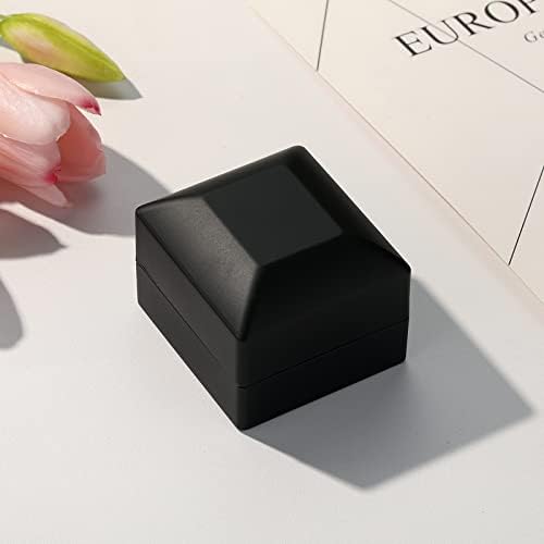 Kutija za prstenje u kutiji od četvrtastog baršunastog prstena LED poklon kutija za nakit za svadbenu ceremoniju prijedloga