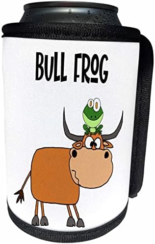 3dose smiješna žaba koja sjedi na biku glava bika žaba puna crtani film - omot za hladnjak za hladnjak