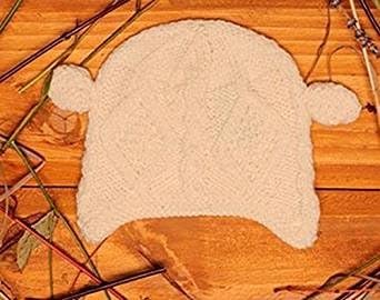 Aran Woolen Mills dječji šešir od merino vune s ušima prirodno