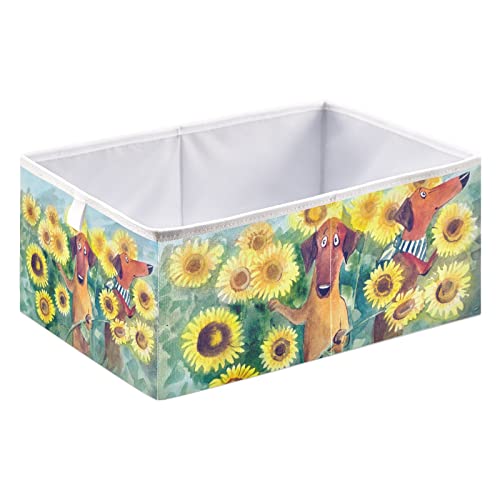 Psi Sunflowers Cube Skladištenje kante za skladištenje kockice za skladištenje vodootporne košarice igračaka za kante za