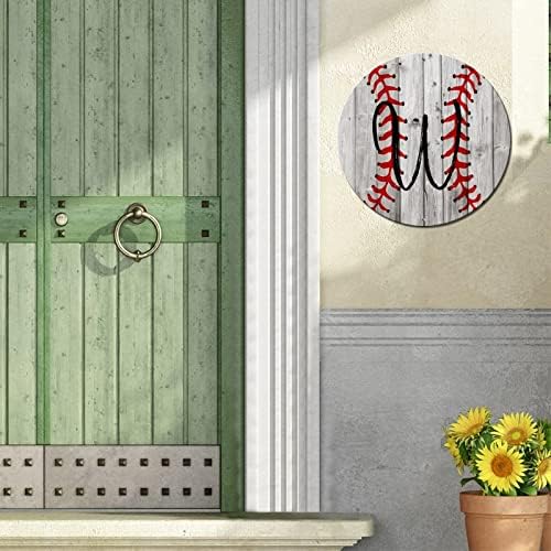 Prilagođeno početno pismo bejzbol Vintage okrugli metalni limen znak krug metalni plakat natpis Dekorativni zid vrata Zidni